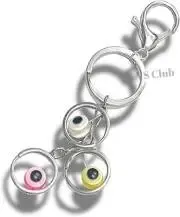 Blue-Beads-Blue-and-Silver-Color-Round-Evil-Eye-Keychain-for-Bike-Car-Home-Gifting-with-Key-Ring-Ant