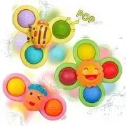 Wembley-Baby-Products-Bath-Toys-3-PCS-Suction-Cup-Spinner-Toy-for-Baby-Toddlers-Sensory-Toys-for-Kid