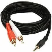 Sage-TV-out-Cable-3-5-mm-Jack-Stereo-Amplifier-Connect-TV-Out-Speaker-2-RCA-Male-Cable-Black-For-Home-Theater-1-5-m